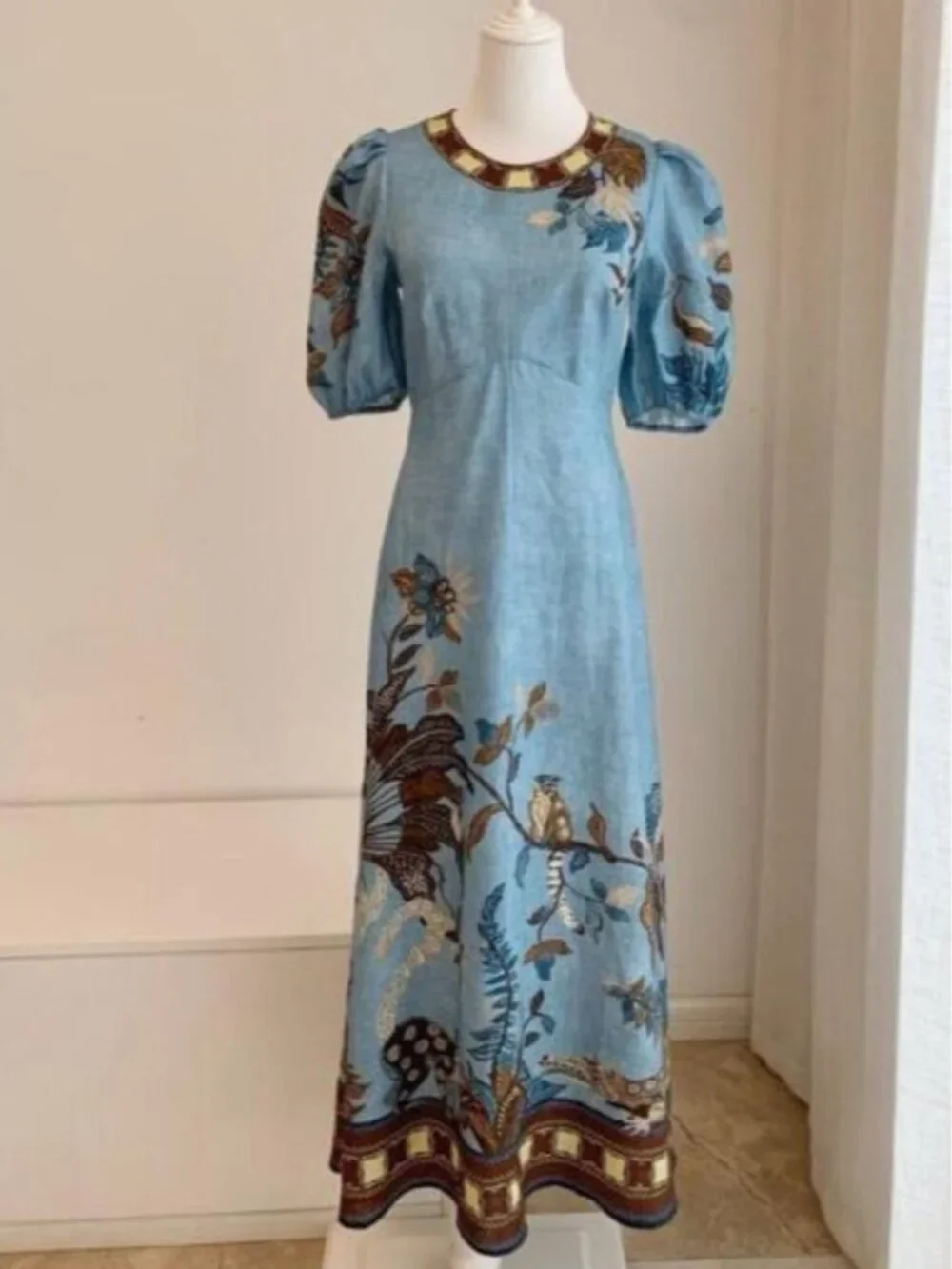 Alemais Georgie Midi Dress in Blue - Picture 4 of 13